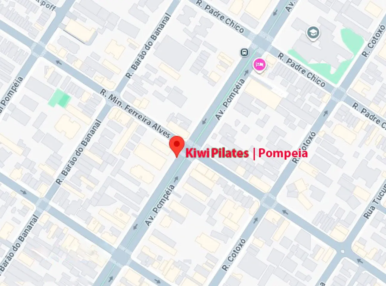 Mapa da localização do Kiwi Pilates na Pompéia